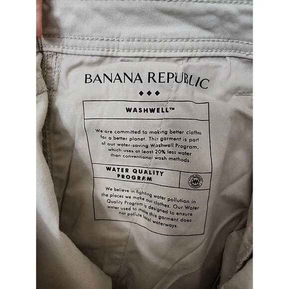 Banana Republic Wide-Leg High-Rise Cropped Chino Pants Women 8 Twine Raw Hem NEW - Picture 11 of 13